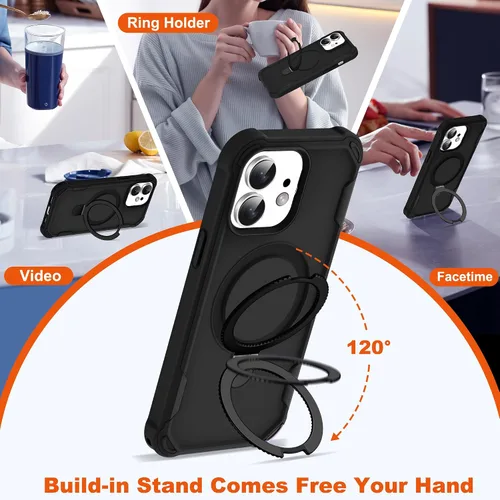 Miniatura 6 de Funda compatible con iPhone 12 y 12 Pro de 6.1 pulgadas con soporte de anillo magnético [protección militar contra caídas] [compatible con MagSafe]