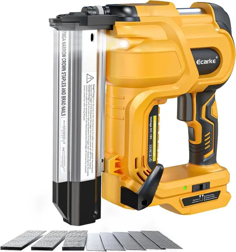 Miniatura 14 de Ecarke Clavadora inalámbrica 2 en 1 compatible con batería DeWalt de 20 V, pistola de clavos de calibre 18 de 5/8 a 1-1/4 pulgadas con 2000 nials