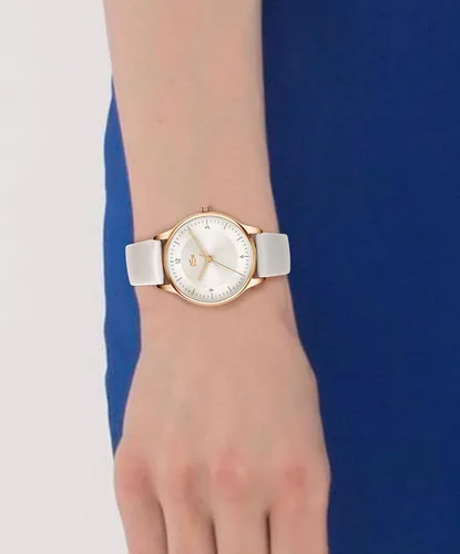 Miniatura 4 de Lacoste Correa de reloj de cuarzo de acero inoxidable para mujer piel de becerro blanca 16 Modelo 2001169 Blanco Reloj de cuarzo