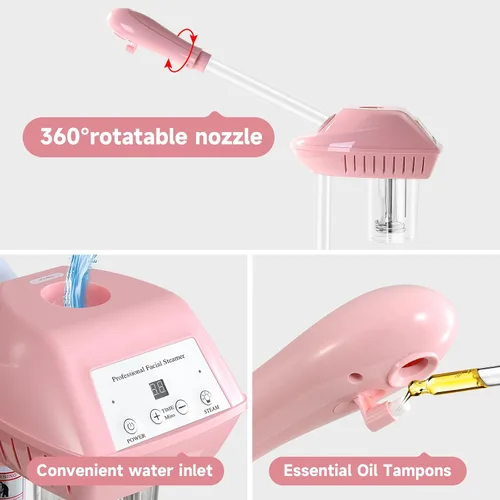 Miniatura 5 de Vaporizador Facial Profesional, Vaporizador Facial sobre Ruedas, Vaporizador para Esteticistas con Más Vapor para Hidratación y Humectación, Altura