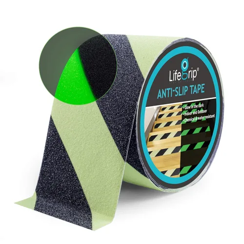 Miniatura 25 de Lifegrip - Cinta de tracción antideslizante, 4 pulgadas x 38 pies, mejor agarre, fricción, adhesivo abrasivo para escaleras, peldaños de pisada
