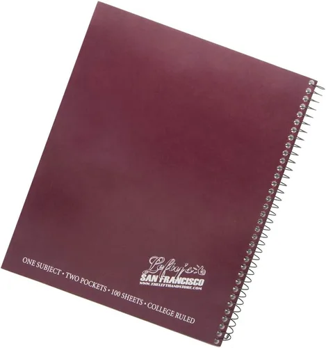 Miniatura 3 de Cuaderno espiral con rayas universitarias con logotipo zurdo, paquete de 4