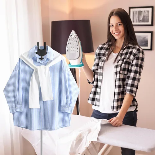 Miniatura 5 de Abiglifty Exhibidor de Camisetas Ajustable de 34-63 Pulgadas para Adultos para Vendedores, Exhibidor Portátil Colgante de Ropa de Metal Negro