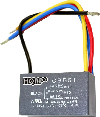 Miniatura 24 de HQRP Condensador de ventilador de techo CBB61 1uf+2uf de 3 cables listado UL