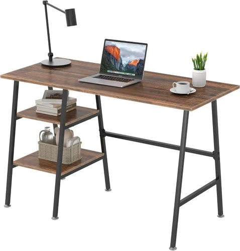 Miniatura 10 de VECELO Escritorio para computadora de oficina en casa de 43 pulgadas, escritorio moderno y simple con almacenamiento para dormitorio, mesa simple