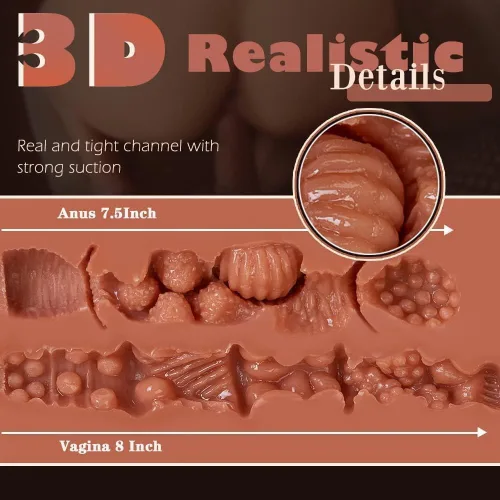 Miniatura 7 de Muñeca sexual realista de 4.85 pies, masturbador masculino con pechos grandes y suaves, para mujeres, torso de elastómero termoplástico, muñeca