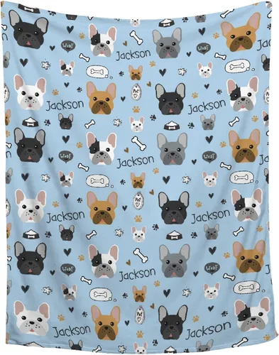 Miniatura 18 de Manta Personalizada de Huellas de Perro con Foto y Nombre para Amantes de Mascotas, Manta Suave de Franela de Vellón Regalo para Amantes de Perros