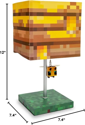 Miniatura 7 de Minecraft Lámpara de escritorio con bloque de nido de abeja amarilla con extractor de abeja 3D, lámpara de mesa de noche con luz LED de estado