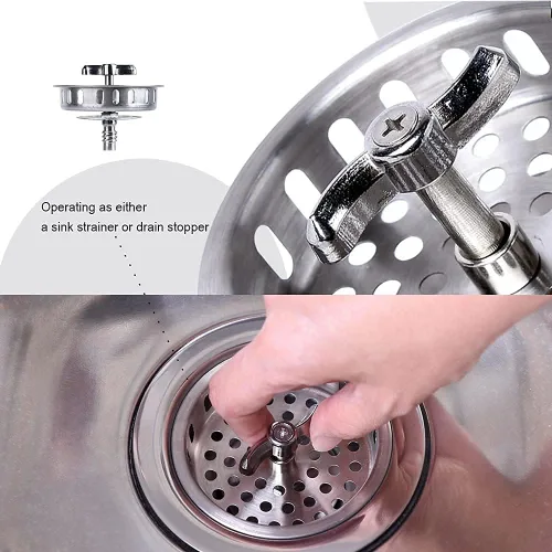 Miniatura 7 de 304 acero inoxidable fregadero de cocina Twist Lock cesta drenaje montaje w/latón tuercas - VARNAHOME