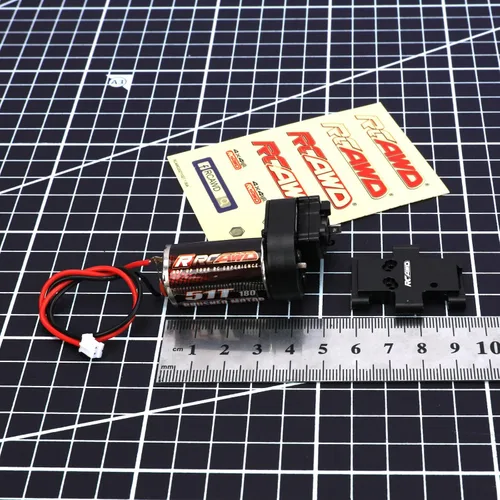 Miniatura 7 de RCAWD Transmisión de motor cepillado de 180 tamaños montada, montaje de motor para 1/18 FMS EAZYRC ROC Hobby Crawlers Piezas de actualización negro
