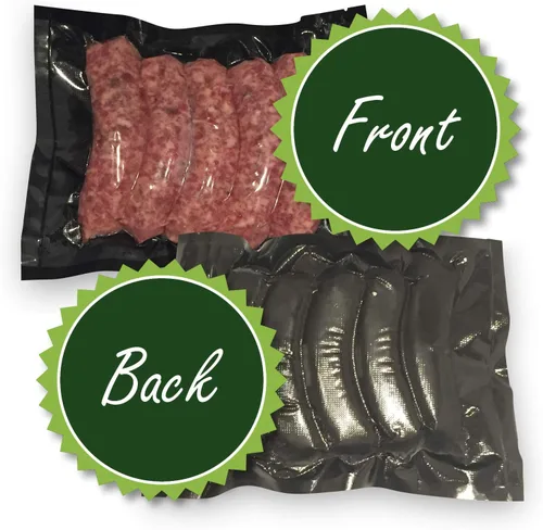 Miniatura 4 de FoodVacBags Bolsas de sellado al vacío con cremallera de 6 x 10 pulgadas, parte trasera negra, parte delantera transparente (50 unidades)