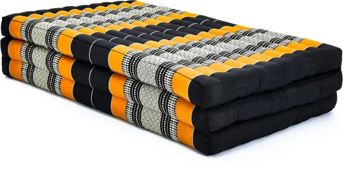 Miniatura 35 de Leewadee - Colchón tailandés plegable grande, 82 x 46 x 3 pulgadas, cama de invitados, cama triple plegable, cojín de masaje tailandés TV asiento