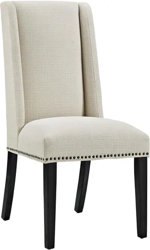 Modway MO- Baron - Silla tapizada de madera con respaldo alto, diseño moderno, color beige