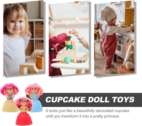 Miniatura 4 de 3 piezas de mini hermoso juguete de muñeca de pastel, sorpresa de magdalena princesa, juguetes para niños, divertido juego de regalo para niñas de 3