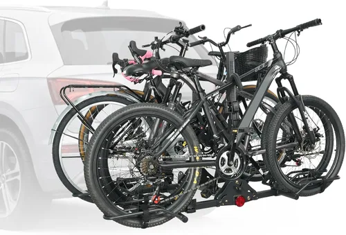 Miniatura 14 de Young 100 libras. Estante de aluminio para bicicletas y bicicletas eléctricas, se adapta a automóviles, SUV, furgonetas, caravanas y remolques