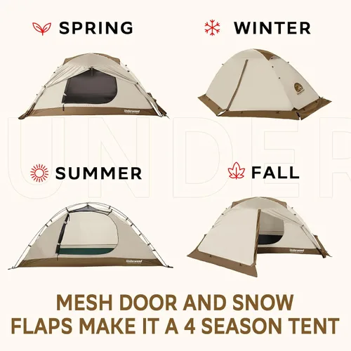 Miniatura 2 de Carpa para 1/2 personas para mochilero para 4 estaciones - Tienda de campaña impermeable para invierno para una persona, equipo de camping ligero