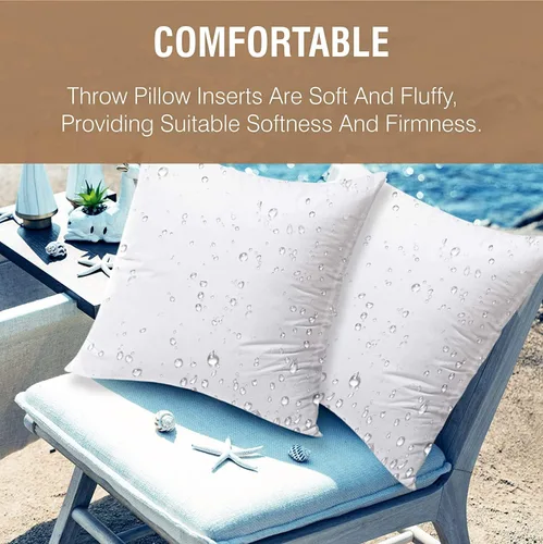 Miniatura 3 de ACCENTHOME Insertos de almohada para exteriores de 18 x 18 pulgadas (paquete de 4) fundas hipoalergénicas impermeables Inserto de almohadas
