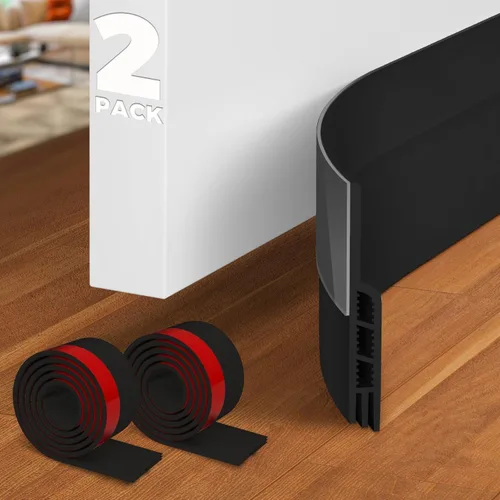 Holikme Tapón de puerta para puertas, rollos y tiras para debajo de la puerta, bloqueador de corrientes de aire, aislante, tapón de ruido, adhesivo