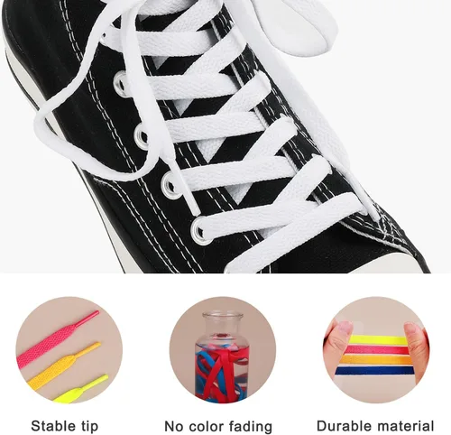Miniatura 5 de Auihiay 3 pares de cordones planos de 31 a 63 pulgadas, cordones para zapatos deportivos, patines, lona, zapatos para botas