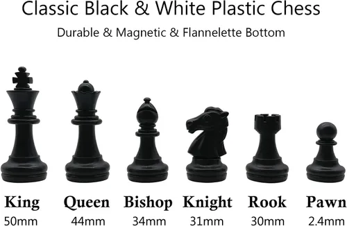 Miniatura 4 de Juego de ajedrez magnético de viaje de 9.8 pulgadas para adultos y niños, con tablero de ajedrez plegable portátil para exteriores, color blanco