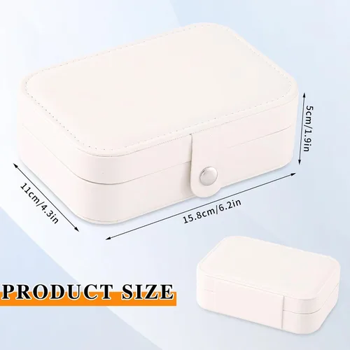 Miniatura 2 de XZUZ Joyero de viaje, organizador de joyas pequeño de piel sintética para mujeres y niñas, mini estuche de viaje portátil de doble capa para guardar