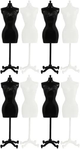 Miniatura 9 de STOBOK Maniquí de muñeca con forma de vestido de muñeca, 8 piezas, ropa, vestido, exhibición, mini muñecas, accesorios para vestidos de muñecas