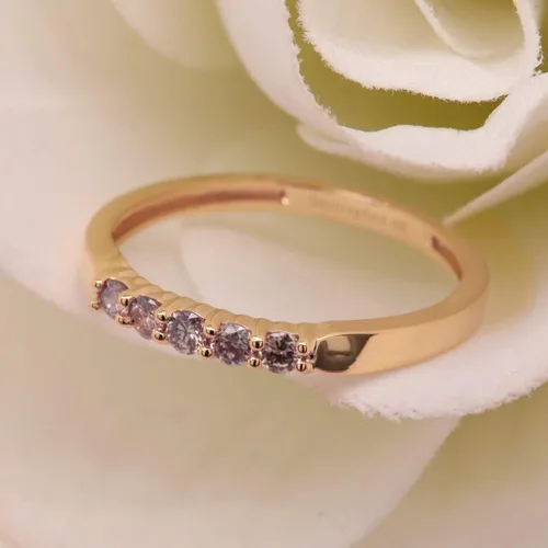 Miniatura 43 de Dazzlingrock Collection Anillo de boda redondo de 5 piedras preciosas o diamantes para mujer en oro macizo de 10 K/14 K/18 K