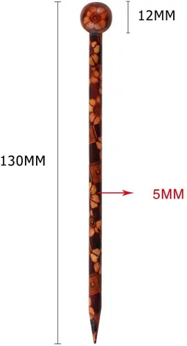 Miniatura 3 de 6 palillos de madera para el cabello, palillos japoneses para el cabello para mujer, hechos a mano, 5.1 in