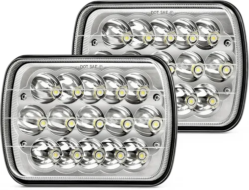 Miniatura 11 de CO LIGHT Faros delanteros LED rectangulares de 7 x 6, 5 x 7, haz alto/bajo, faros delanteros sellados compatibles con Cherokee XJ Wrangler YJ