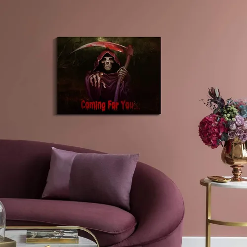 Miniatura 2 de Denozer - Pintura artística de pared de Halloween, impresión artística sobre lienzo para dormitorio, sala de estar, decoración de pared del hogar
