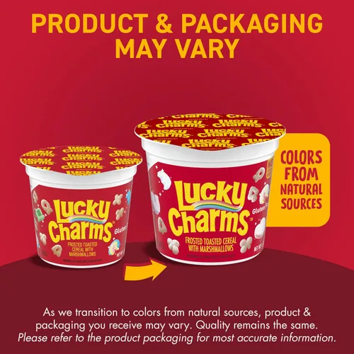 Miniatura 3 de Copa de cereales Lucky Charms con malvaviscos, cereales sin gluten para desayuno, porción individual, 1.7 oz (paquete de 12 unidades)