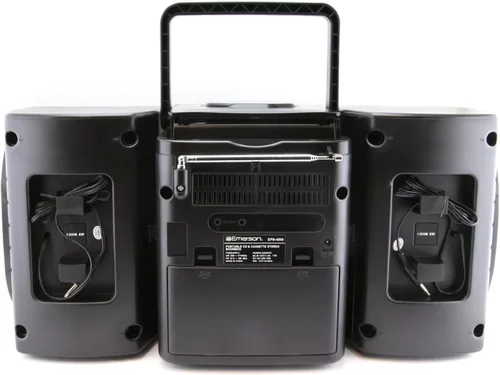 Miniatura 3 de Emerson Reproductor de CD portátil Boombox con reproductor de cassette, grabadora de cinta, radio AM/FM, entrada AUX, altavoces desmontables