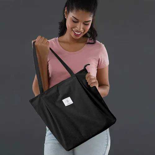 Miniatura 9 de KALIDI - Bolsa de pana para mujer, con cremallera, casual, de gran capacidad, con bolsillos