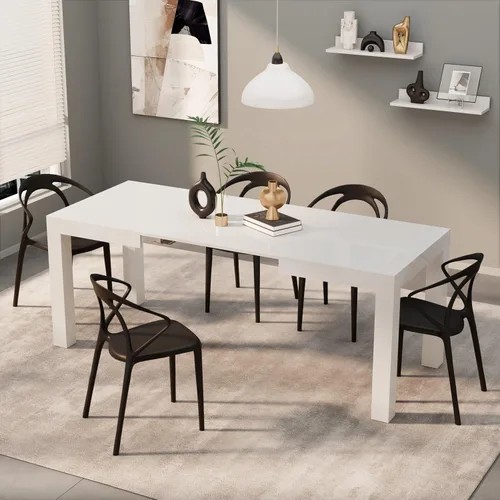 Miniatura 16 de Mobili Fiver, Primera mesa extensible, 47.2(78.7) x 31.5 pulgadas, efecto hormigón, gris, fabricada en Italia Efecto gris concreto