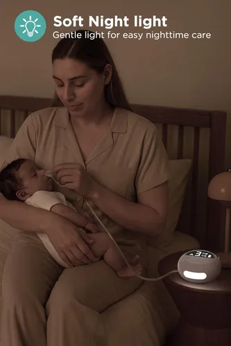 Miniatura 5 de Aspirador nasal eléctrico Koalababy para bebé, succión nasal de grado hospitalario 9 suction levels, soft silicone tips, travel bag, night light