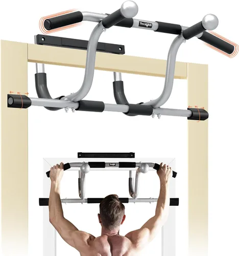 Miniatura 10 de Yes4All - Barra de dominadas de pared resistente, barra de dominadas sobre la puerta, barra de agarre múltiple para chin up, barras de entrenamiento