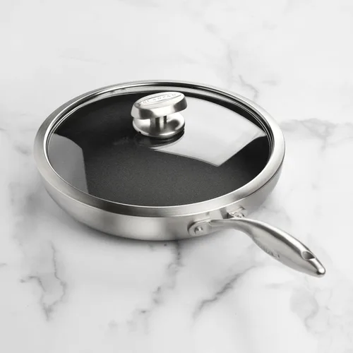 Miniatura 2 de Scanpan Sartén CX+ de 11 pulgadas con tapa de cristal, antiadherente Stratanium Plus, acero inoxidable de 5 capas
