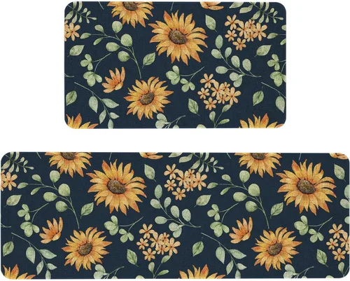 Miniatura 20 de Mloabuc® Tapete decorativo de flores, tapetes de cocina de arpillera de arpillera para mujer, accesorios de cocina para exteriores, 17 x 30 pulgadas