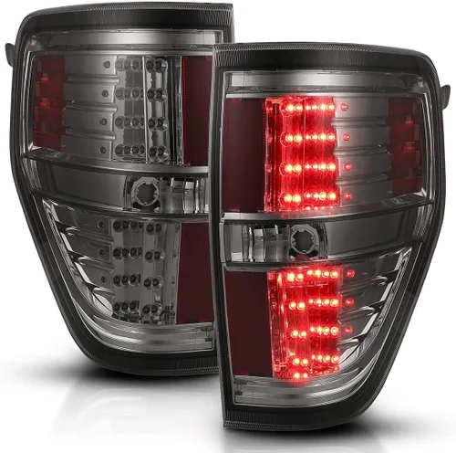 Miniatura 10 de AmeriLite - Juego de luces LED de repuesto para luces traseras y de freno, color negro, para Ford F-150 09-14, lado del pasajero y del conductor