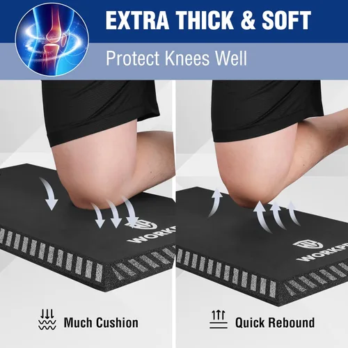 Miniatura 5 de WORKPRO Almohadilla de rodillas extra gruesa, amortiguación de rodilla de espuma NBR suave, alfombrilla de espuma extra grande para reparación