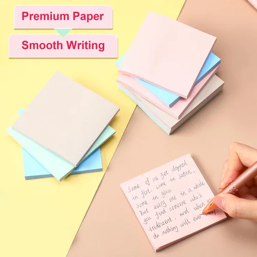 Miniatura 5 de Fainne Paquete de 120 notas adhesivas a granel de 3 x 3 pulgadas, bloc de notas autoadhesivas de papel multicolor para suministros escolares