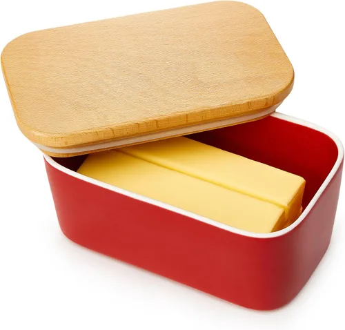 Miniatura 13 de Mantequera Sweese grande con tapa para encimera, mantequera hermética con capacidad para 2 varillas de mantequilla, recipiente de mantequilla