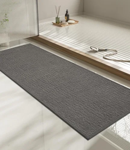 Miniatura 63 de Chakme Juego de 2 alfombras de baño ultrafinas, absorbentes, antideslizantes, lavables a máquina, color negro, 17 x 24 pulgadas / 17 x 30 pulgadas