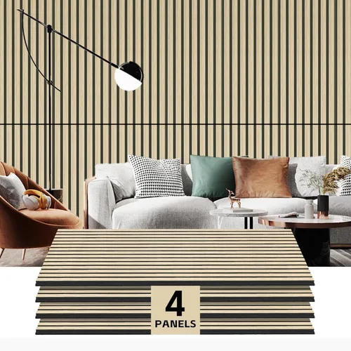 Miniatura 11 de RITOLLO Paneles de madera para pared de 4.92 x 7.68 pulgadas, paneles acústicos para decoración de pared interior, panel de pared de listones