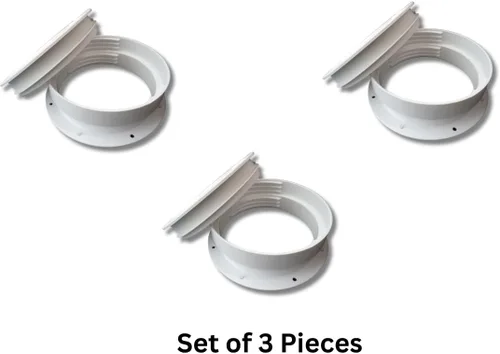 Miniatura 2 de Conector de montaje en pared de doble tamaño para ventilación portátil de CA, compatible con manguera de 6 y 6.5 pulgadas, blanco, enchufe