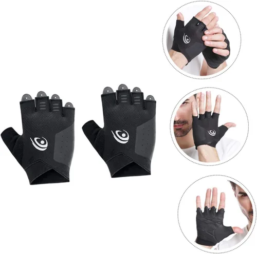 Miniatura 9 de GLEAVI Par de guantes de equitación para gimnasio, guantes de bicicleta para hombre, guantes de ciclismo de levantamiento de pesas, guantes de medio