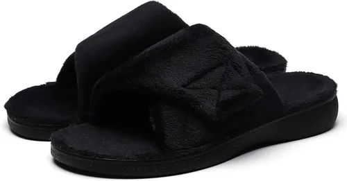 Miniatura 7 de SOLLBEAM Pantuflas peludas con soporte de arco para mujer, sandalias ortopédicas para el talón