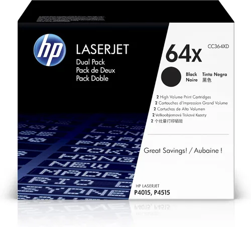 Miniatura 10 de HP Cartucho de tóner negro de alto rendimiento 64X Funciona con LaserJet P4015, Serie P4515 CC364X