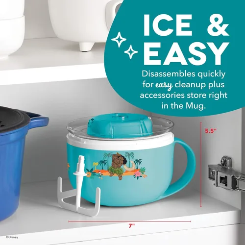 Miniatura 5 de Disney Dash My Mug - Máquina para hacer helados, sirve una sola porción de helado, yogur congelado, sorbete y más, fácil de limpiar y usar, Moana, 1