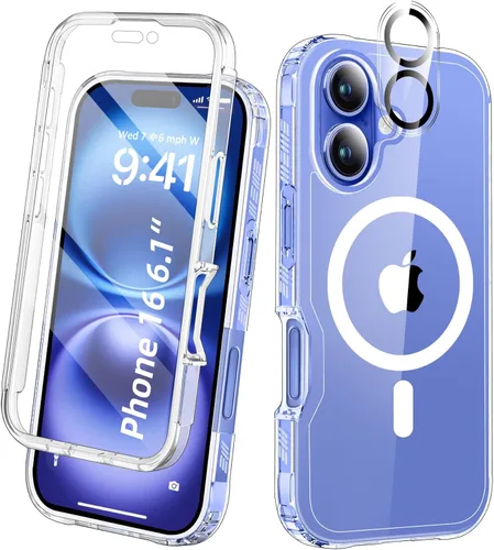 Miniatura 46 de Funda para iPhone 15 de cuerpo completo, protector de pantalla integrado, con protector de lente de cámara, [antiamarilleamiento], funda protectora